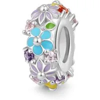 Gnoce Bead Gnoce Charm Stopper Blumen GMC037 Silber