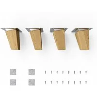 sossai® Möbelfuß Holzfüße Eckig schräge Ausführung - Eiche, (4-St), 8cm - 71cm
