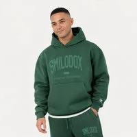 Smilodox Hoodie Oswin, Oversized Pullover Herren, Sweater mit Frontprint und Kapuze Baggy Fit, Weiches Sweatmaterial, ideal für Gym & Freizeit
