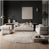 gowoll Polstergarnitur 3-2-1 Wohnzimmer Set (3 Sitzer Sofa + 2 Sitzer Sofa + Sessel), (3-Sitzer Sofa, einem 2-Sitzer Sofa und einem Sessel), weicher Strukturstoff, 3-2-1 Set, mit Federkern