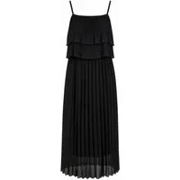 ITALY VIBES Plisseekleid - Maxi-Kleid Damen - langes Abendkleid mit Spaghettiträgern ONE SIZE - passend für Größen S-L