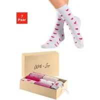 LASCANA Basicsocken (Box, 7-Paar) in Geschenkbox für den Valentinstag