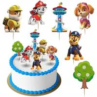 Festivalartikel Tortenstecker PAW PATROL Topper Set 6 Stk Geburstag Torten Deko Kuchen Junge