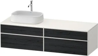 Duravit Zencha Konsolenwaschtischunterbau wandhängend Eiche Schwarz & Weiß Matt & Supermatt 1600x550 ZE4824L16840000