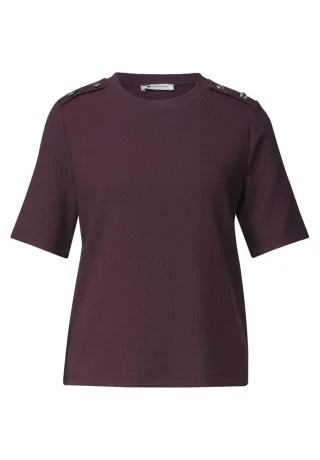 Street One - Shirt mit Zierknöpfen lila - Gr. - 42