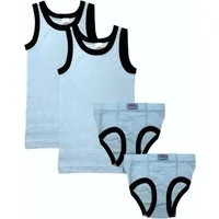 Toker Collection® Unterhemd Jungen Garnitur 2er Set je 2x Hemd und Slip (Packung, 2er-Pack) aus reiner Baumwolle