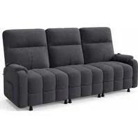 HOMALL Big-Sofa 3er Sitzer Relaxsofa Fernsehsessel, mit Fussteil, Federkern Elektrisch Verstellbar Relaxfunktion Heimkino Sofa