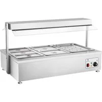 Royal Catering Speisenwärmer Bain Marie Wärmetheke mit Fleischaufsatz 6 Behälter 1700W