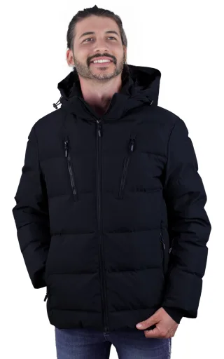Herren Warme Daunenjacke Jacke Winterjacke Schwarz