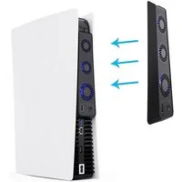 feinlux PS5 Mainframe-Kühlgebläse, PS5 Cooling Lüfter Controller (Packung, USB-Anschluss und 3 Ventilatoren, Temperaturkontrolle für PS5, Schwarz)