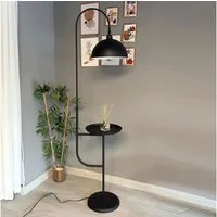 Bamyum Stehlampe Moderne Stehlampe aus Metall mit E27, verstellbarer Lampenschirm, ohne Leuchtmittel, E27, verstellbarer Lampenschirm, Stehluchte mit Ablage