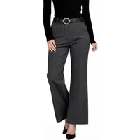 Mississhop Stretch-Hose Elegante Damenhose mit Gürtel und geradem Bein M.431