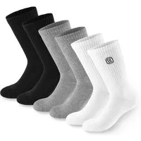 BRUBAKER Tennissocken Lange Sportsocken für Herren und Damen (Set, 6 Paar) Unisex Fitness Socken aus Baumwolle und Polyester - Crew Socks