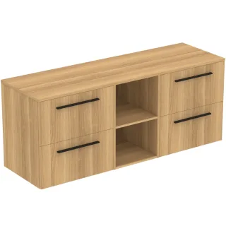 Ideal Standard Möbel-Set 160cm i.life B 4 Auszüge 2 mi.off.Fächer Gr.Schwarz Eiche Natur, T5843NX T5843NX