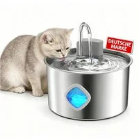 marmortrend Sehnsucht nach Einzigartigkeit Trinkbrunnen Katze mit 3.2L Katzenbrunnen mit Bewegungssensor, Leicht zu reinigen, Katzenbrunnen Kabellos Edelstahl mit leise Pumpe,2 Filter, BPA Frei