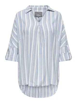 ONLY CARMAKOMA - CARCARO 3/4 LINEN BL TUNIC PNT coronet blue - Gr. - 48
