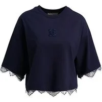 Smith & Soul Kurzarmshirt BOXY CROPPED T-SHIRT LACE HEM