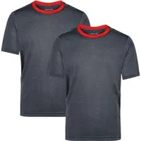 James & Nicholson Laufshirt Doppelpack Herren Kurzarm Laufshirt Running T-Shirt JN472 (Doppelpack, 2er-Pack) Atmungsaktiv und Feuchtigkeitsregulierend