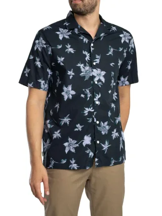 Superdry Kurzarmhemd Mit Cabana-Print, Blau
