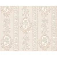 living walls Schaumtapete Belle Epoque 1861, (1 St), Streifen Tapete Barock Metallic