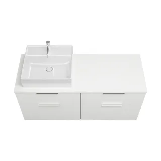 Burgbad Keramik Waschtisch-Set Eqio Weiß Matt/Alpinweiss, SGUS140LF6014C0001 SGUS140LF6014C0001