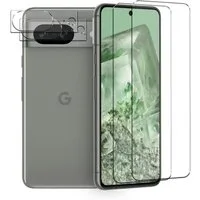 CoolGadget Schutzfolie Panzerfolie für Pixel 8, (Spar-Set 4in1, 2x Displayschutz, 2x Kameraschutz), Panzerglas Schutzfolie für Google Pixel 8 Folie