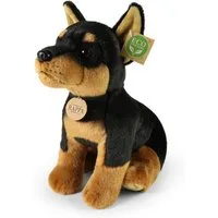 Teddys Rothenburg Kuscheltier Kuscheltier Dobermann sitzend 30 cm schwarz/braun Plüschhund