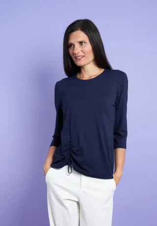 Seidel Moden 3/4-Arm-Shirt mit Raff-Detail vorne - MADE IN GERMANY
