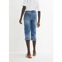 bonprix Caprijeans Slim Fit Passform, Capri-Länge, mit Stickerei