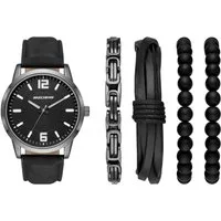 Skechers Quarzuhr SR9043, (Set, 5-tlg., mit 4 Schmuckarmbändern), Armbanduhr, Herrenuhr, analog, Leuchtindizes, Geschenkidee
