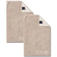 JOOP! Handtuch 2 Stück Joop! Gästetuch Classic Sand Beige 1600-30 30x50, Walkfrottier, 100% Baumwolle