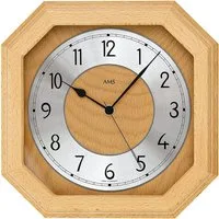 AMS Funkwanduhr F5864/18 (Quarz,Holz,Glas,Buche,Wohnzimmer,Esszimmer,Küche,Arbeitszimmer,Flur)