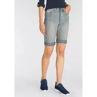 Arizona Jeansbermudas schmale Passform, krempelbarer Saum, Usedwaschung, hohe Leibhöhe
