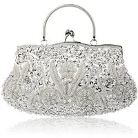 nsihing Abendtasche Damen Handgemachte Perle Handtasche Clutch Elegant Brauttasche, Schultertasche Klein Tasche Kette Umhängetasche Hochzeit Party