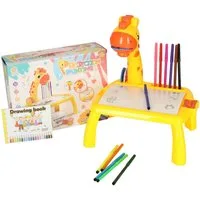 Ikonka Zeichentisch Giraffe Kreativer Kinder Zeichenprojektor Tisch (Kinderzeichentisch mit Projektor Set, 1x Kinderzeichentisch mit Projektor)