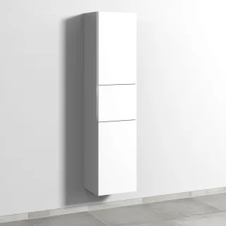 Sanipa 3way Hochschrank mit 2 Türen und 1 Auszug, Weiß-Soft BR10543