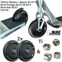 F26 Stuntscooter Rollen 120mm SET+Titan Spacer nur Blunt Prodigy S6 S7 S8 S9 X KOS BLK