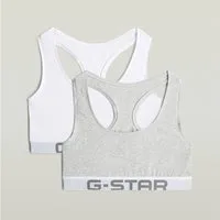 G-STAR Bralette DOLOMITE, RACERBACK BRALETTE (Packung, 2-tlg) mit Logobund, Slim Fit