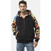 Cipo & Baxx Strickjacke CL589 (1-tlg) mit knalligen Comic-Grafiken auf den Ärmeln