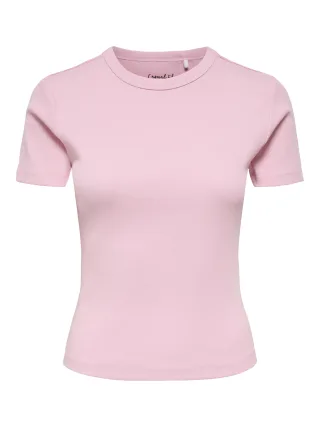 ONLY - ONLVAL S/S O-NECK SOLID TOP JRS NOOS Romance Rose - Gr. - XL