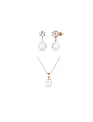 Pauline Vollmond Perle - Rose Gold und Kristall Set
