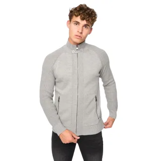 Crosshatch - "Birchin" Pullover Durchgehender Reißverschluss für Herren (Grau)