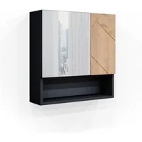 Vicco Badezimmerspiegelschrank Irma, Anthrazit/Eiche, 54 x 55 cm (1-St)