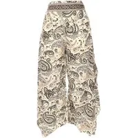 Guru-Shop Relaxhose Palazzohose, weite Boho Sommerhose - weiß/schwarz alternative Bekleidung