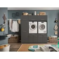 Laundreezy Mehrzweckschrank-Set LAUNDREEZY LDSK13, Breite 185 cm, Softclose, höhenverstellbare Füße
