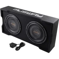 Musway MUSWAY MF210A Aktiv Gehäusesubwoofer Flachbauweise 25 cm Auto-Subwoofer