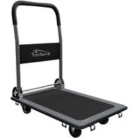 TroniTechnik Transportroller Transportwagen Plattformwagen klappbar, (zusätzliche Aufbewahrungstasche, inkl. Handschuhe und Spanngurt), 150 kg Tragkraft mit Antirutschbeschichtung, Ladefläche 72x48 cm