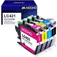 MOOHO Multipacks Druckerpatrone kompatible für Brother LC421 LC 421XL Tintenpatrone (999-tlg., DCP-J 1050 DW DCP-J 1140 DW DCP-J 1800 DW MFC-J 1010 DW)
