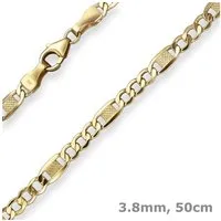 Schmuck Krone Goldkette 3,8mm Fantasiekette aus 333 Gelbgold 50cm, Gold 333
