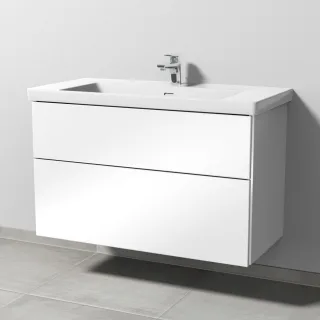 Sanipa 3way Waschtischunterbau zu Villeroy & Boch Subway 3.0 Waschtisch mit 2 Auszügen, Weiß-Glanz BS84978